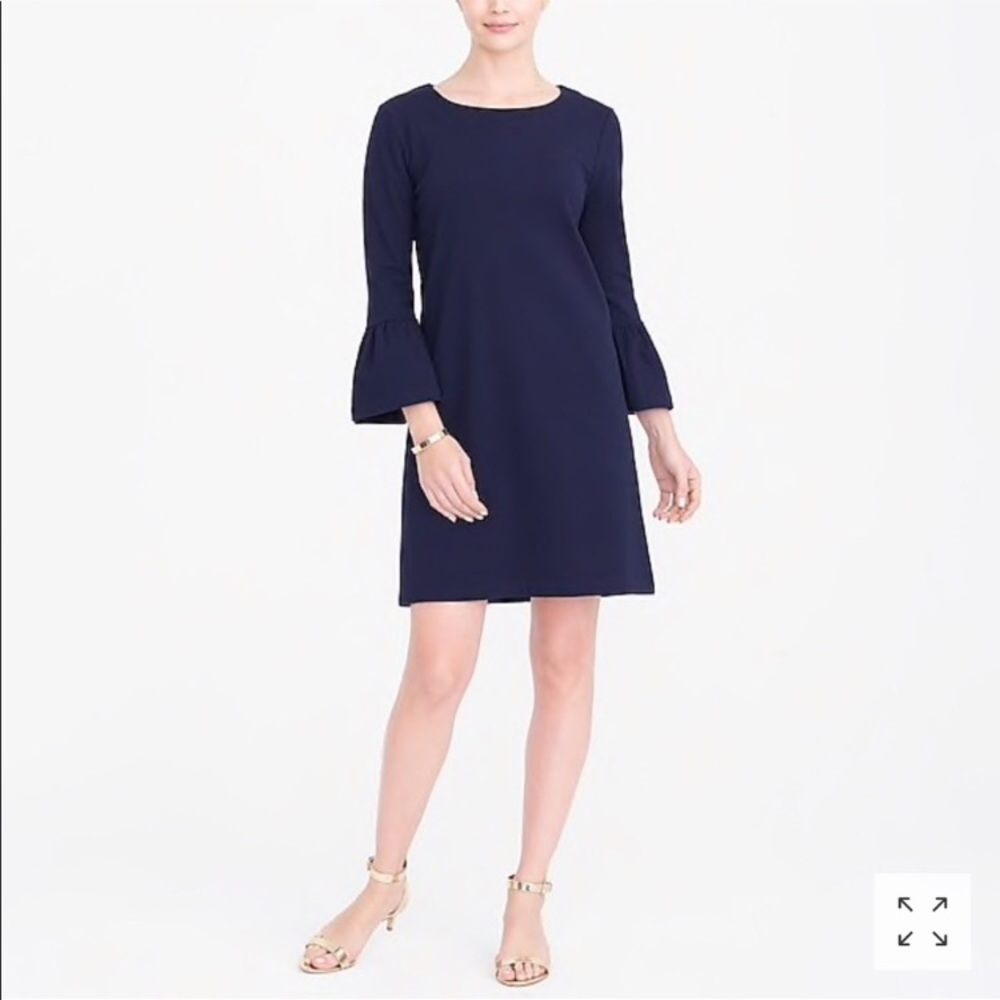 J. Crew Bell Sleeve Solid Navy Blue 💙 Dress